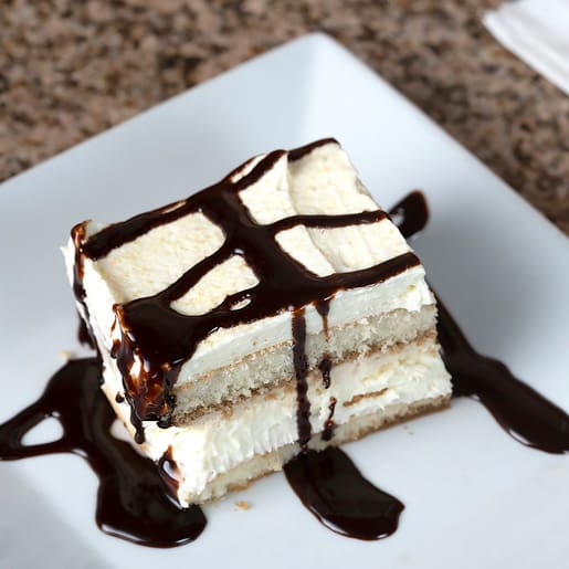 Homemade tiramisu at Luigi's Pizzeria in Port Orange, a classic Italian dessert